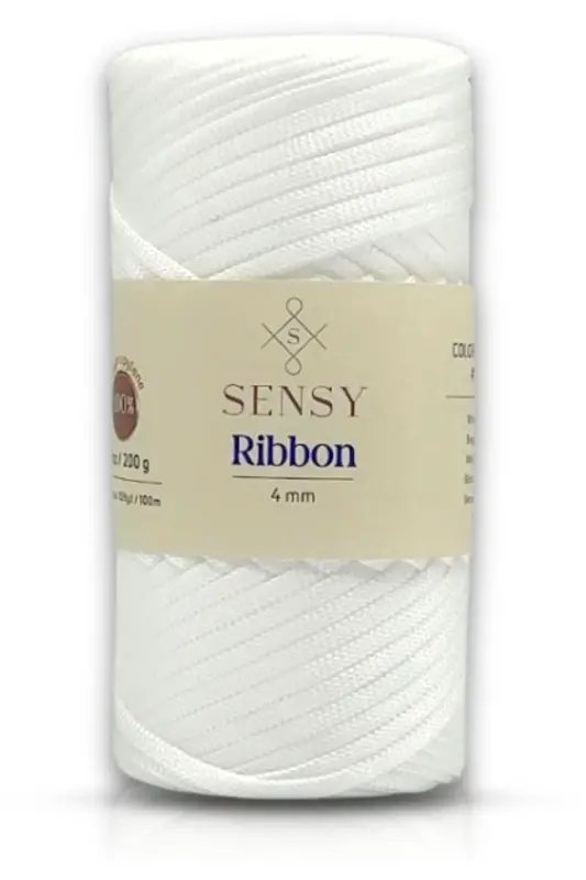 Premium Ribbon Polyester Ribbon Ip 200 gr Polyester Ribbon Makrome Ipi Beyaz - Beyaz - 1