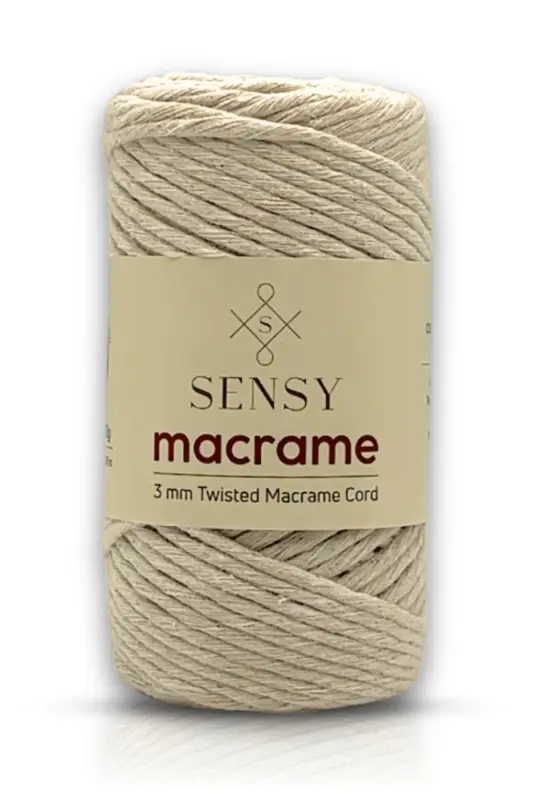 Premium Scanned Macrame Cord Macrame Scannable Cotton Macrame Cord Ecru - 1