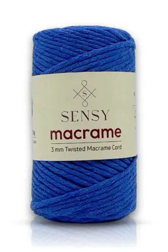Premium Scanned Macrame Macrame Hobby Rope Saks Blue 