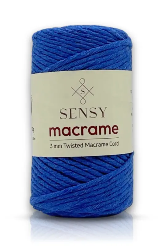 Premium Scanned Macrame Macrame Hobby Rope Saks Blue - SENSY