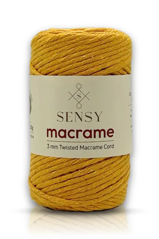 Premium Scanned Macrame Single Twist Macrame Hobby Rope Mustard-Mustard - SENSY