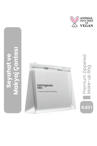 Şeffaf Kilitli Seyahat Ve Makyaj Çantası – Su Geçirmez Plastik Kozmetik Düzenleyici (13X19 CM) - Şeffaf - 1