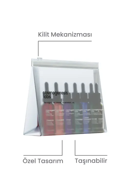 Şeffaf Kilitli Seyahat Ve Makyaj Çantası – Su Geçirmez Plastik Kozmetik Düzenleyici (13X19 CM) - Şeffaf - 2