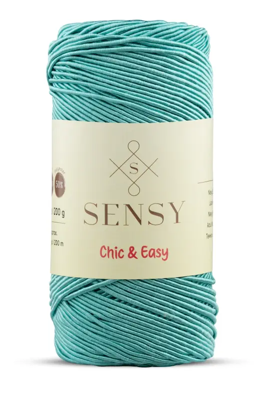 Premium Chic&Easy 200 gr Slim Supra İpi Makrome İpi Mumlu İp Runner İpi Çanta İp Pase İp Mint-Mint - SENSY