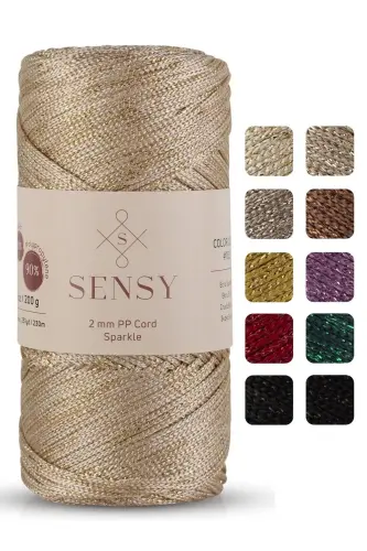 Premium Simli 200 Gr Polyester Makrome Ipi Ekru 2 Mm - 230 M Supla Ip ve çanta ipliği-Ekru - 5