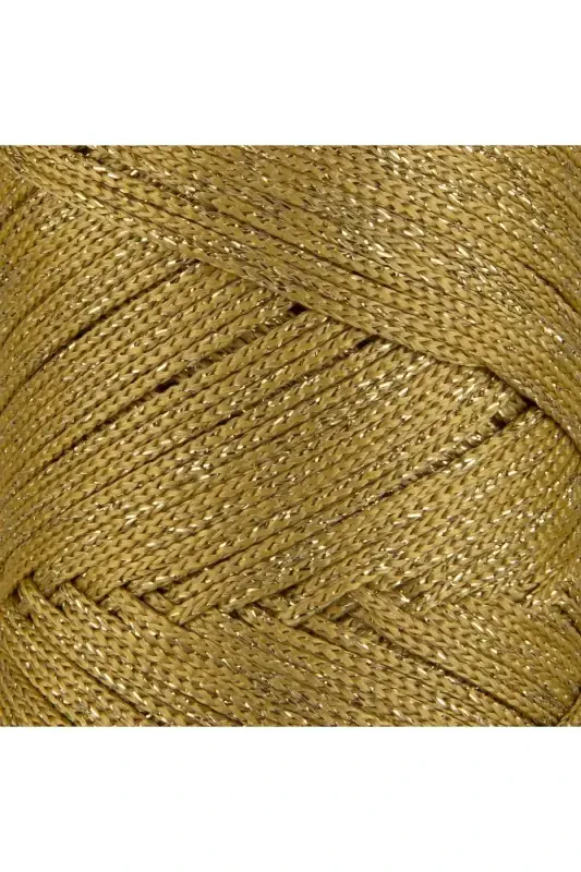 Premium Simli 200 Gr Polyester Makrome Ipi Hardal 2 Mm - 230 M Supla Ipveçantaipliği-Hardal - 2