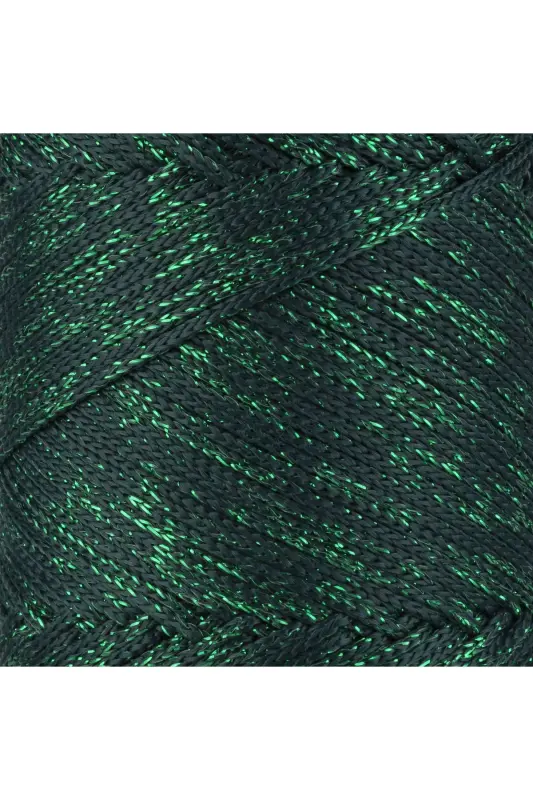 Premium Simli 200 Gr Polyester Makrome Ipi Yeşil 2 Mm - 230 M Supla Ip ve çanta ipliği-Yeşil - 2