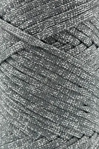 Premium Simli Ribbon Polyester İp 200 gr Makrome İpi Supla İpi Ve Çanta İpliği Simli Gri - Simli Gri - 2