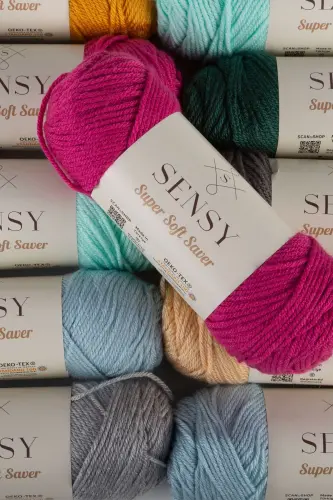 Premium Super Soft Saver El Örgü Ipi Hırka Kazak Bere Ipliği Battaniye Ev Dekorasyon Ip Mavi - Mavi - 7