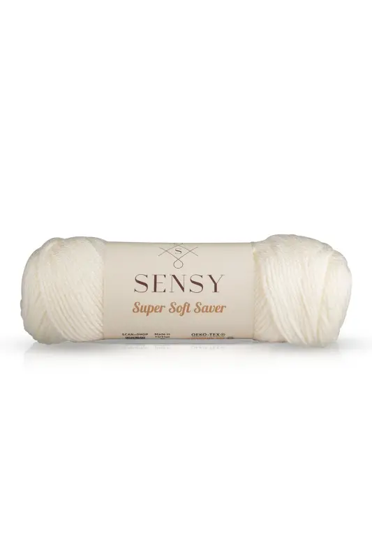 Premium Super Soft Saver El Örgü Ipi Hırka Kazak Ip Şal Bere Ipliği Battaniye Ipi Ekru - Ekru - 4