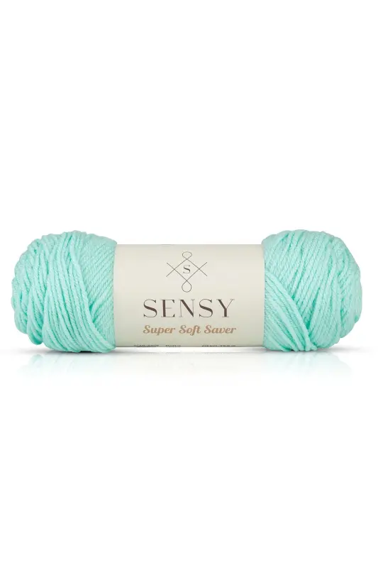 Premium Super Soft Saver El Örgü Ipi Kazak Ip Şal Bere Ipliği Battaniye Ev Dekorasyon Ipi Mint-Mint - SENSY