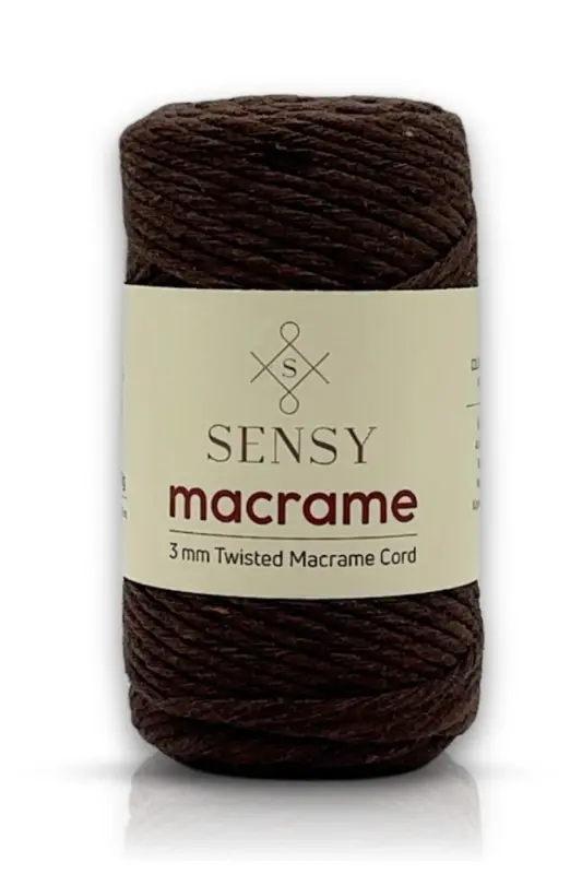 Premium Taranan Makrome Makrame Hobi Ipi Acı Kahve-Acı Kahve - SENSY