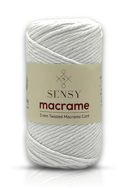 Premium Taranan Makrome Makrame Hobi Ipi Beyaz-Beyaz - 1