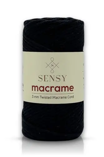 Premium Taranan Makrome Makrame Hobi Ipi Siyah-Siyah - 1