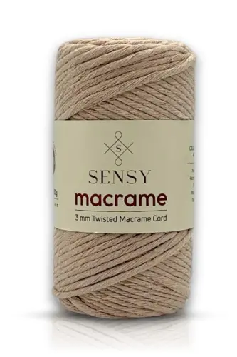 Premium Taranan Makrome Makrame Hobi Ipi Sütlü Kahve-Sütlü Kahve 