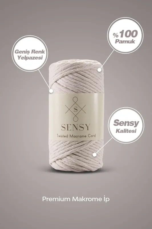 Premium Taranan Makrome Makrame Hobi Ipi Turkuaz-Turkuaz - 4