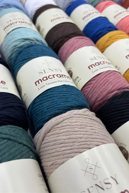 Premium Taranan Makrome Makrame Xobbi Ipi Ochiq Sariq-Ochiq Sariq - 3