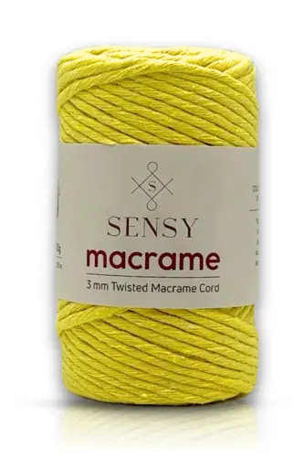 Premium Taranan Makrome Makrame Xobbi Ipi Ochiq Sariq-Ochiq Sariq - 1