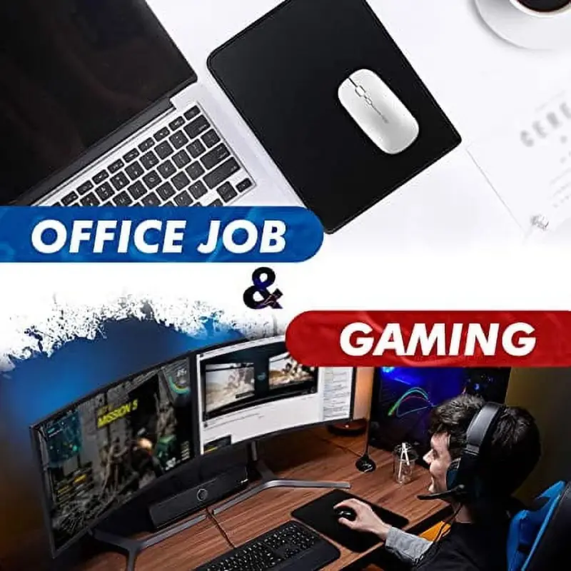 Premium-Textured, Stitched Edge, Large Mouse Pad. Natural Non-Slip Rubber Base. Mousepad for Laptop, Computer & PC, 11 x 8.7 inches, Black. - 7