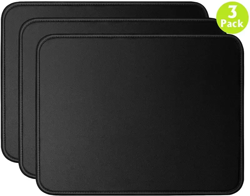 Premium-Textured, Stitched Edge, Large Mouse Pad. Natural Non-Slip Rubber Base. Mousepad for Laptop, Computer & PC, 11 x 8.7 inches, Black. - Modazone