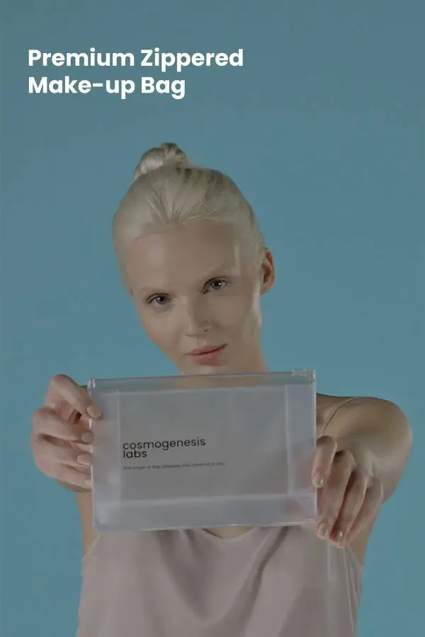 Premium Transparent Lockable Plastic Travel Cosmetic And Makeup Bag 13x19cm - 3