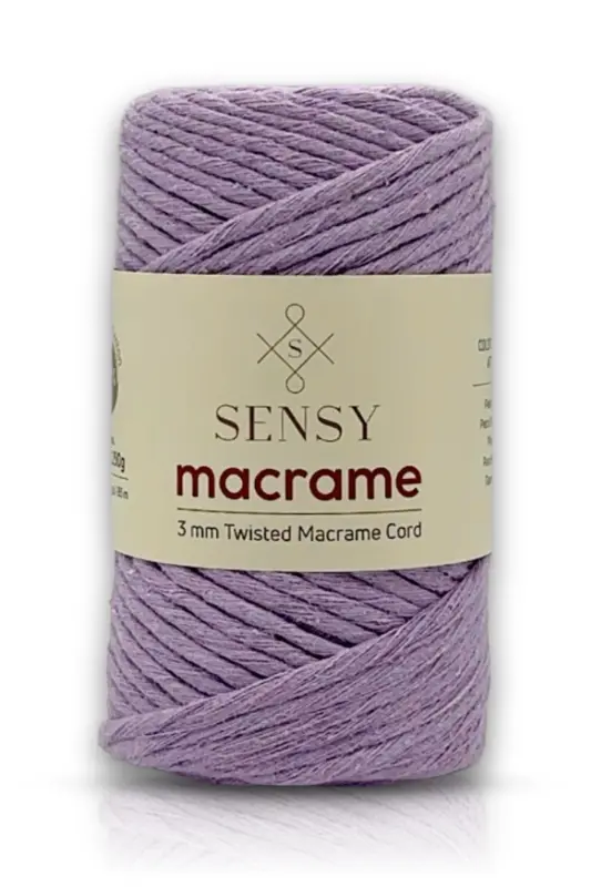 Premium Twisted Macrame Rope Hobby Yarn Lilac-Lilac - SENSY