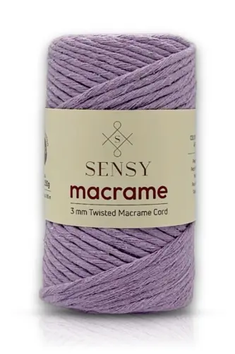 Premium Twisted Macrame Rope Hobby Yarn Lilac-Lilac 