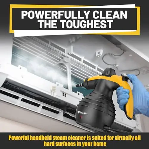 Pressurized Handheld Steam Cleaner with 10pcs Accessories & Safety Lock, Multi-Purpose & Powerful Home Use Steamer for Cleaning, Car, Bathroom, Shower, Upholstery, Grout, Window, Grease - 4