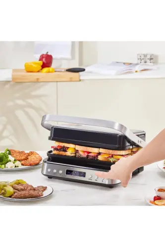 Presto 2 in 1 Digital 2009 Izgara Ve Tost Makinesi 6 Dilim 2000W İnox - Gümüş - Karaca (1)