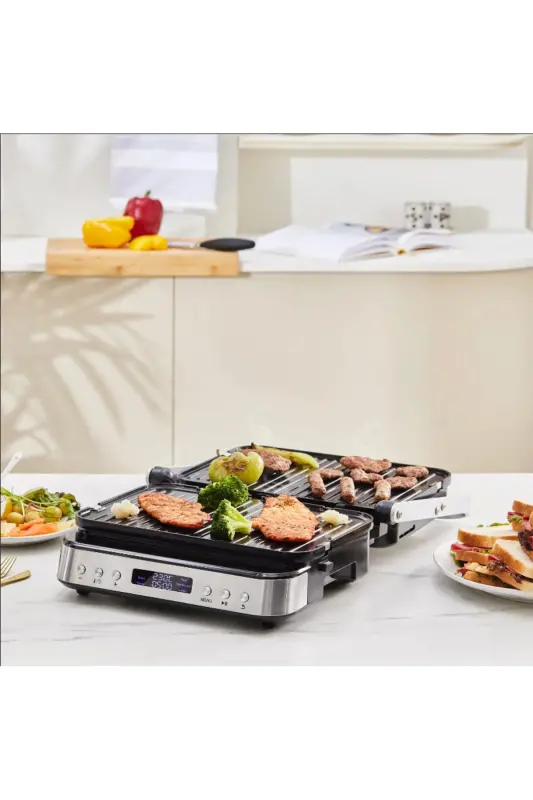 Presto 2 in 1 Digital 2009 Izgara Ve Tost Makinesi 6 Dilim 2000W İnox - Gümüş - 4
