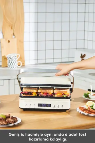 Presto 2 ta 1 ta Raqamli 2009 Grill va Toaster 6 Tilim 2000W - 6