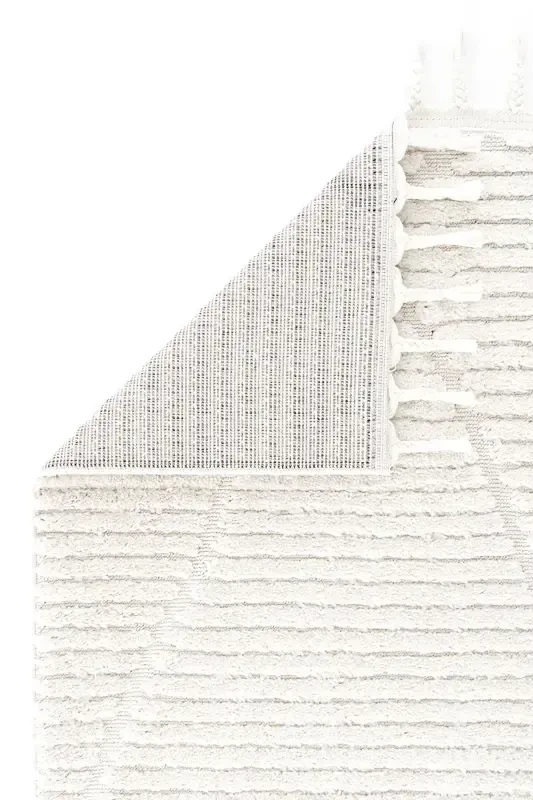 Pretty Antrasit Yuviladigan Kabartmali Yumshoq Bubble Gilam Sirpanmaydigan Sun'iy Mo'ynali Quyon Post Peluş Gilam - Krem 7 - 3