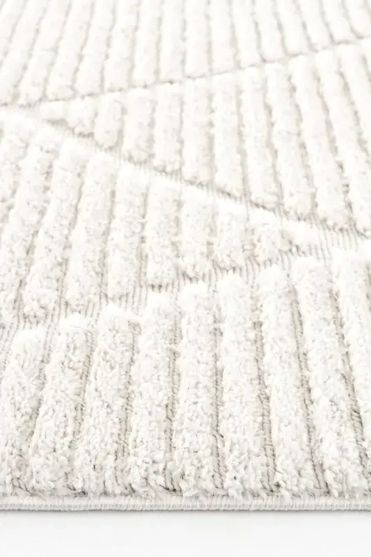 Pretty Antrasit Yuviladigan Kabartmali Yumshoq Bubble Gilam Sirpanmaydigan Sun'iy Mo'ynali Quyon Post Peluş Gilam - Krem 7 - 5