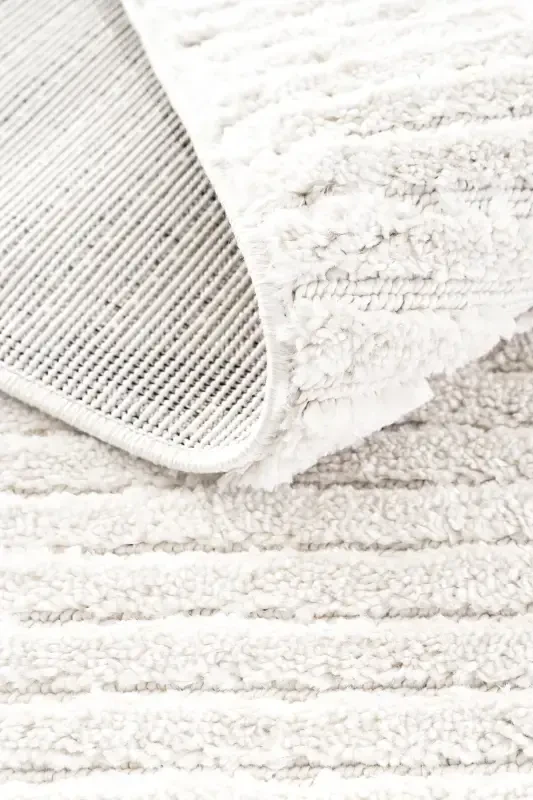 Pretty Antrasit Yuviladigan Kabartmali Yumshoq Bubble Gilam Sirpanmaydigan Sun'iy Mo'ynali Quyon Post Peluş Gilam - Krem 7 - 6