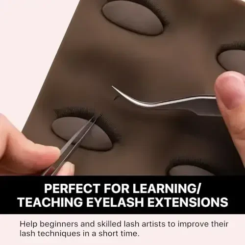 Pretty memory 2 Layer Lash Mannequin Head, with 2 Pairs Removable Lash Practice Eyelids, Realistic Eyelash Mannequin Head, Makeup Soft-Touch Rubber Lash Tech Supplies for Practice Training（Dark) - 4