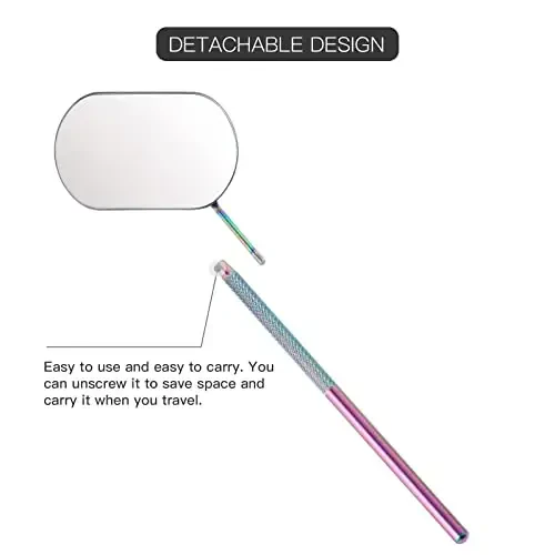 Pretty memory Large Lash Mirror, Stainless Steel Eyelash Makeup Mirror for Lash Extension Supplies (Rainbow Color) - 3