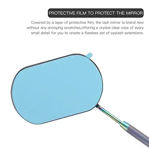 Pretty memory Large Lash Mirror, Stainless Steel Eyelash Makeup Mirror for Lash Extension Supplies (Rainbow Color) - 5