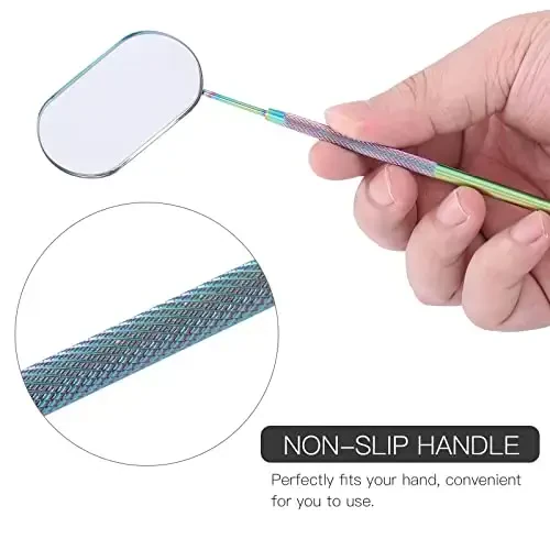 Pretty memory Large Lash Mirror, Stainless Steel Eyelash Makeup Mirror for Lash Extension Supplies (Rainbow Color) - 6