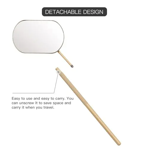 Pretty memory Large Lash Mirror, Stainless Steel Eyelash Mirror, Makeup Mirror for Lash Extension Supplies (Skin Color) - 3