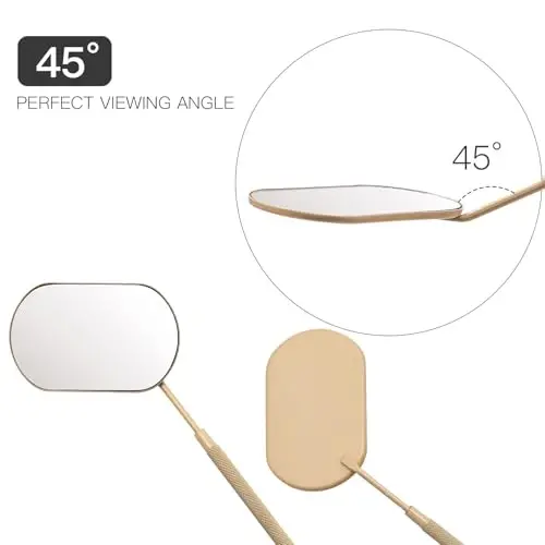 Pretty memory Large Lash Mirror, Stainless Steel Eyelash Mirror, Makeup Mirror for Lash Extension Supplies (Skin Color) - 4