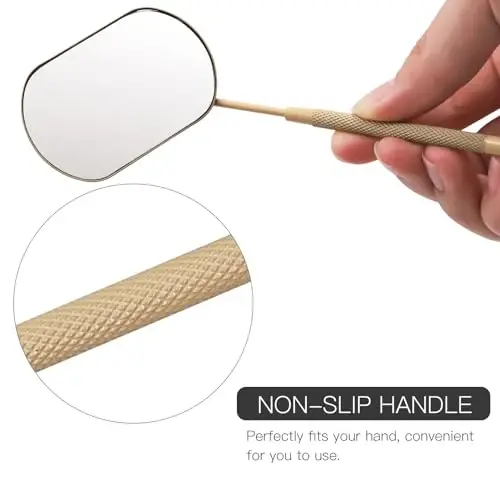 Pretty memory Large Lash Mirror, Stainless Steel Eyelash Mirror, Makeup Mirror for Lash Extension Supplies (Skin Color) - 6