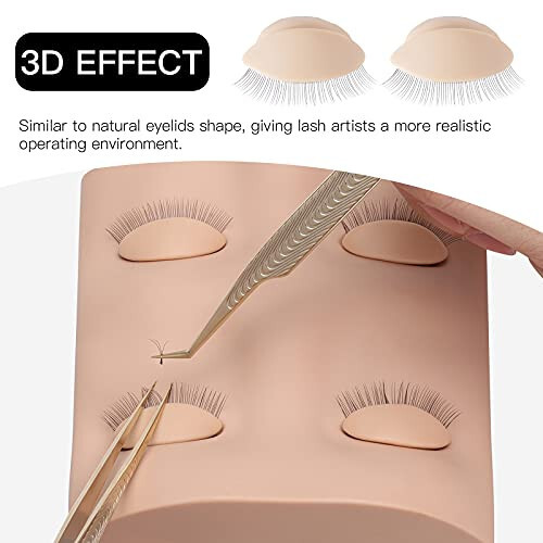 Pretty memory Lash Mannequin Head with 2 Pairs of Removable Lash Practice Eyelids, Realistic Eyelash Mannequin Head, Soft-Touch Lash Extension Supplies Lash Tech Supplies for Practice - 4