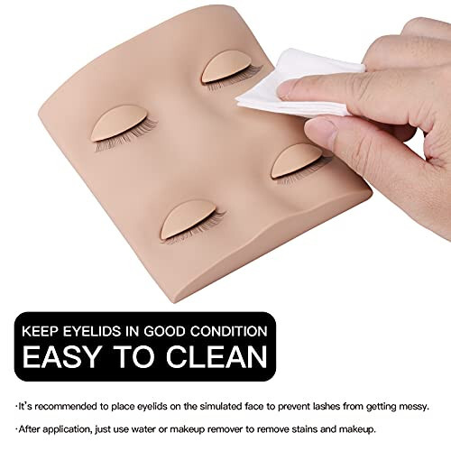 Pretty memory Lash Mannequin Head with 2 Pairs of Removable Lash Practice Eyelids, Realistic Eyelash Mannequin Head, Soft-Touch Lash Extension Supplies Lash Tech Supplies for Practice - 5