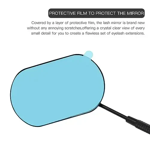 Pretty memory Lash Mirror, 2.2 Inches Large Eyelash Mirror for Lash Extensions, Eyelash Extension Supplies for Techs, Portable Stainless Steel Detachable Makeup Mirror (Black) - 5