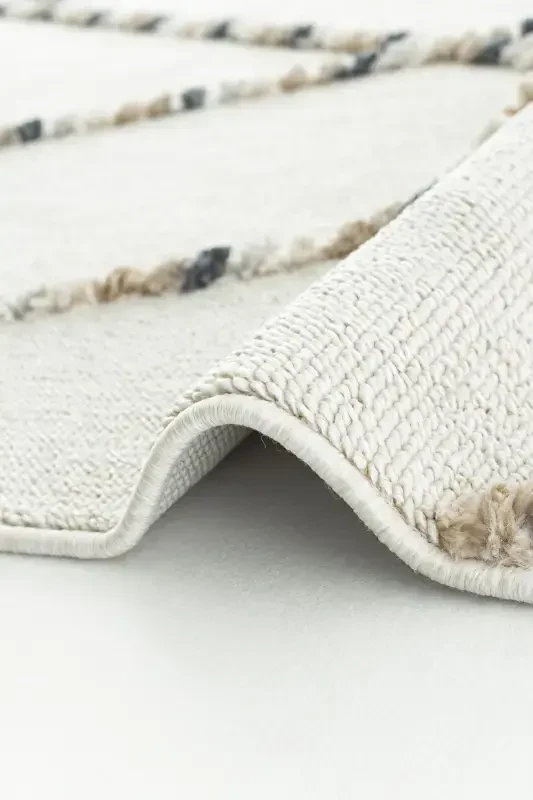 Pretty White Washable Embossed Fluffy Bubble Rug Non-Slip Faux Fur Rug Rabbit Fur Plush Carpet-Cream Beige - 5