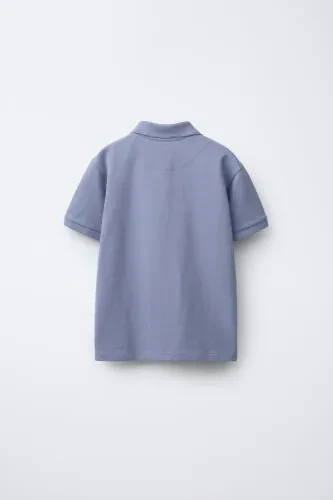 Прямая BASIC POLO T-SHIRT-Светло-голубой - MODAZONE (1)