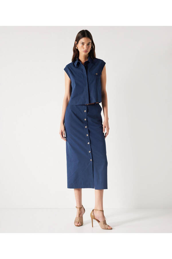 Прямая юбка с поясом - 1