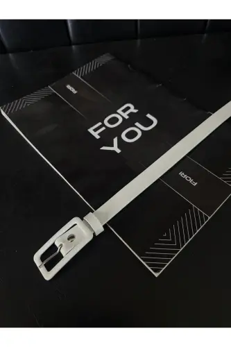 Прямоугольный Тонкий Женский Ремень для Брюк с Пряжкой, Ремень для Куртки, Ремень для Рубашки - Белый - FIORI (1)