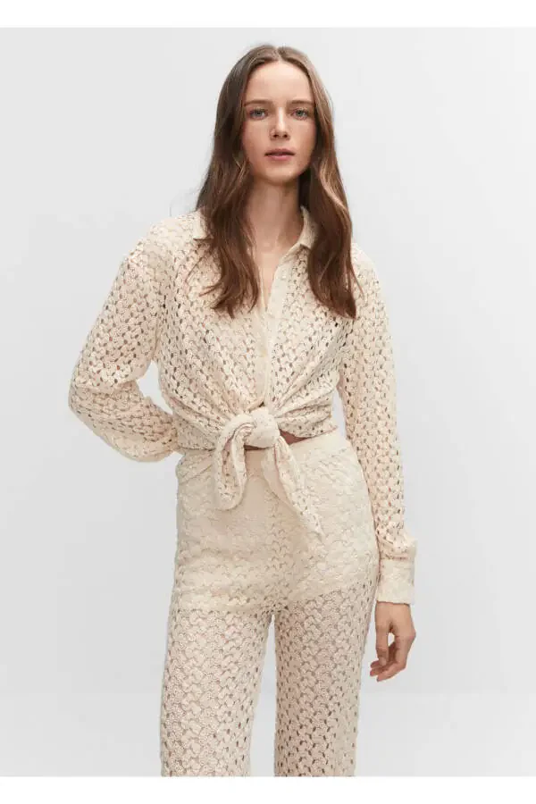 Прямые брюки со складками - 1