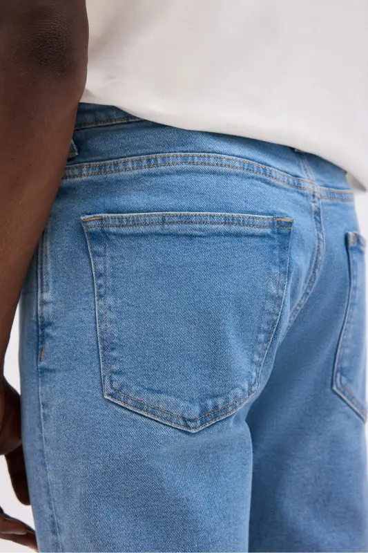 Прямые Классические Джинсы - Синий деним - 4
